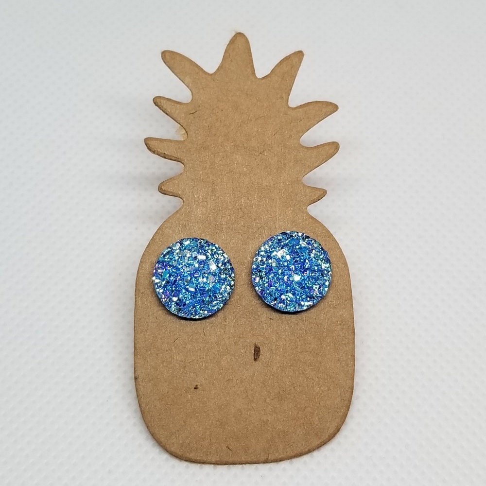FAUX DRUZY POST EARRING
